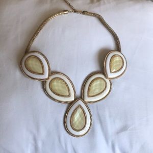 White and gold statement necklace